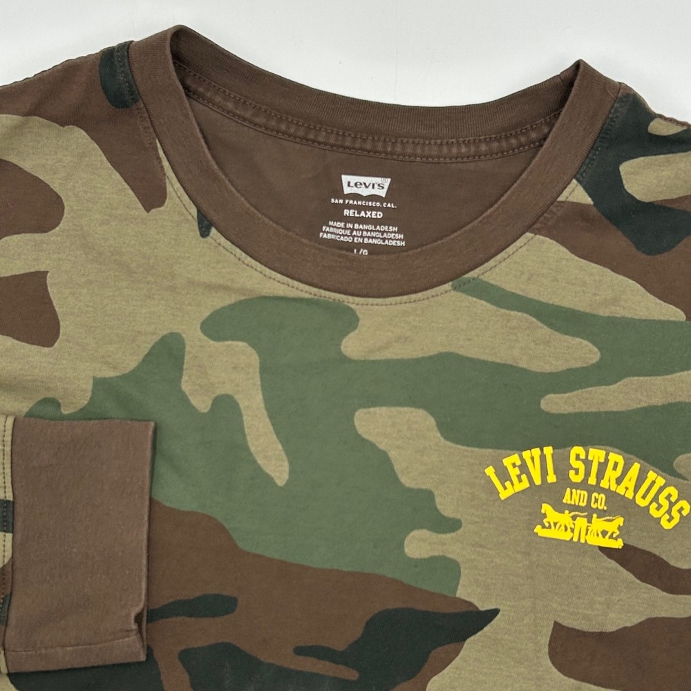 Levi Strauss And Co Relaxed Camo Long‎ Sleeve Tee Shirt Mens Large G NWOT